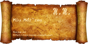 Miu Mózes névjegykártya